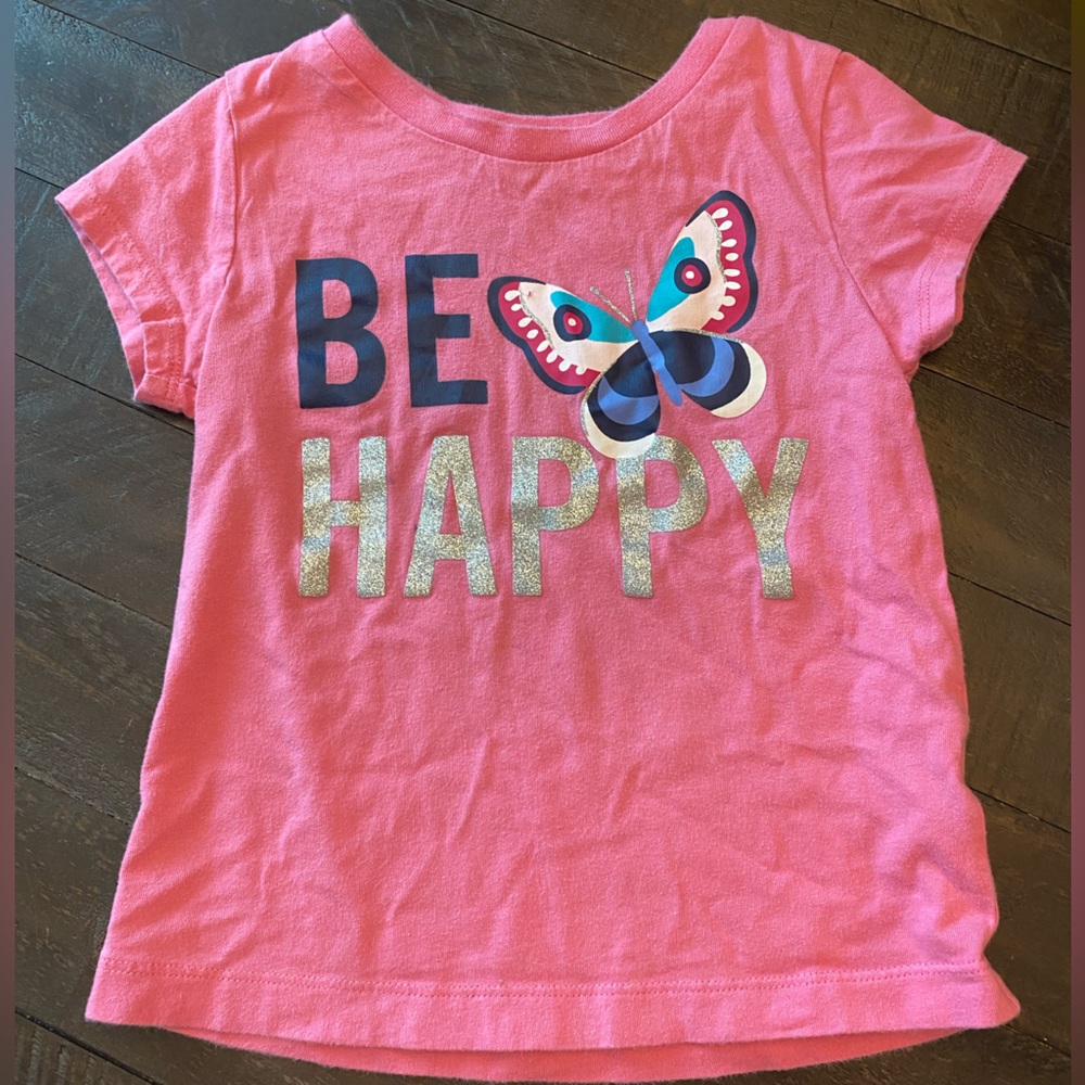 Carter’s toddler/girls shirt Size 4T - Be Happy with Butterfly